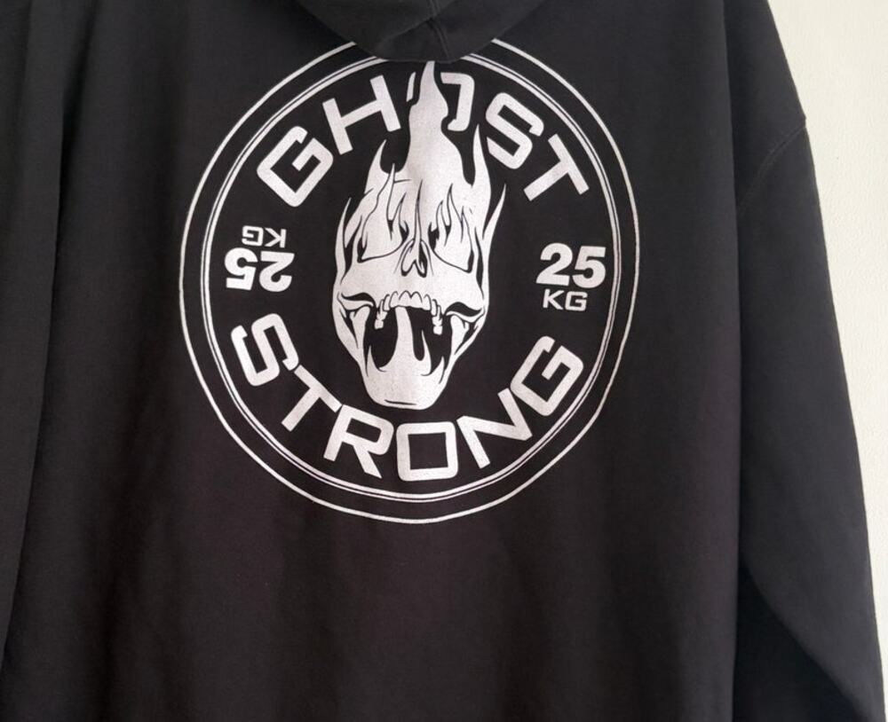 Ghost Strong Powerlifting Skull Graphic Hoodie Black 2XL